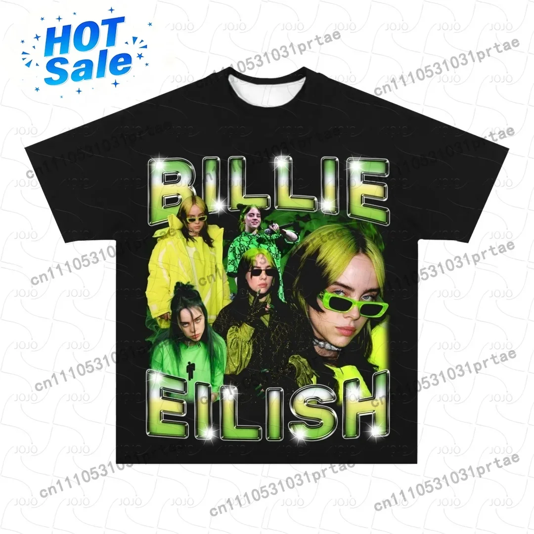 Mens Fashion Summer 2025 - Billie Eilish Retro Pattern T-shirt 2025