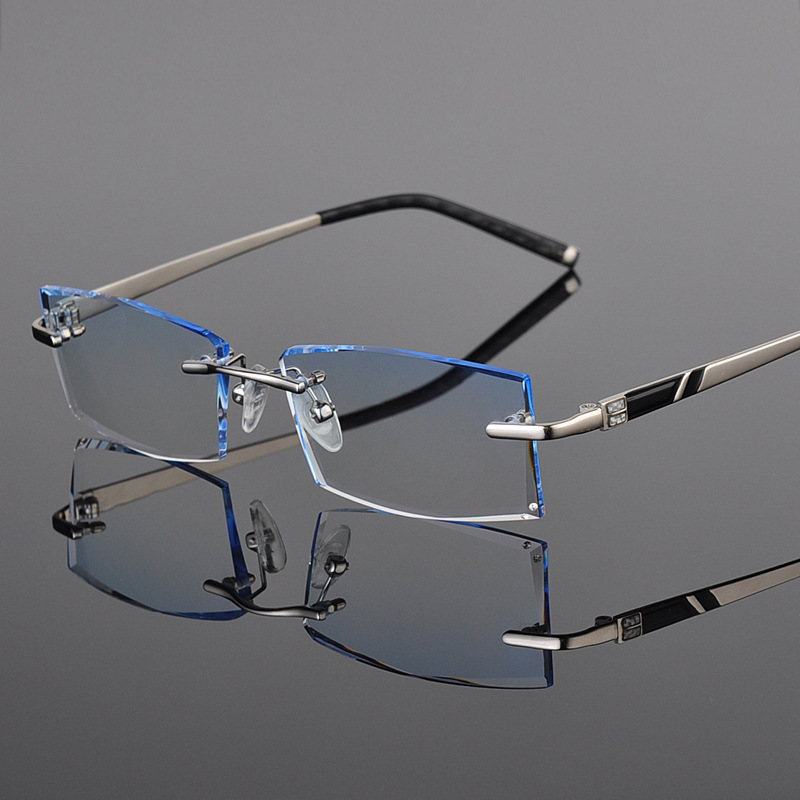 Men'S Fashion Rimless Glasses - Reven Jate 58030 Alloy Rimless Diamond