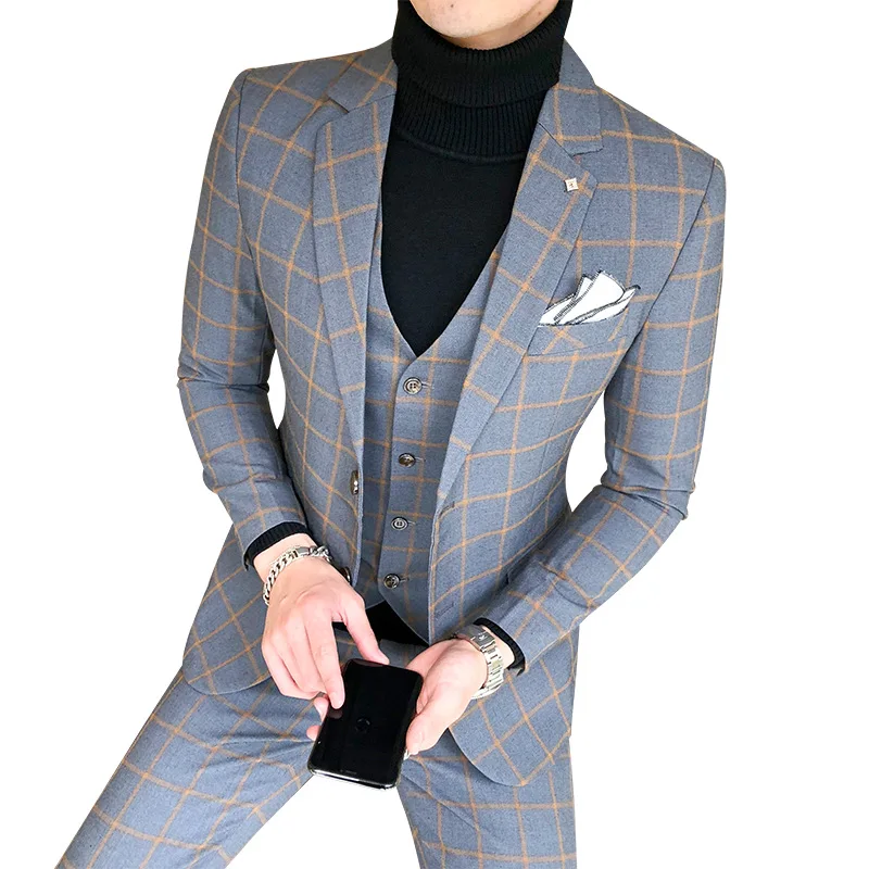 Men'S Dress Pants Fashion - Blazer and Vest and Pants /