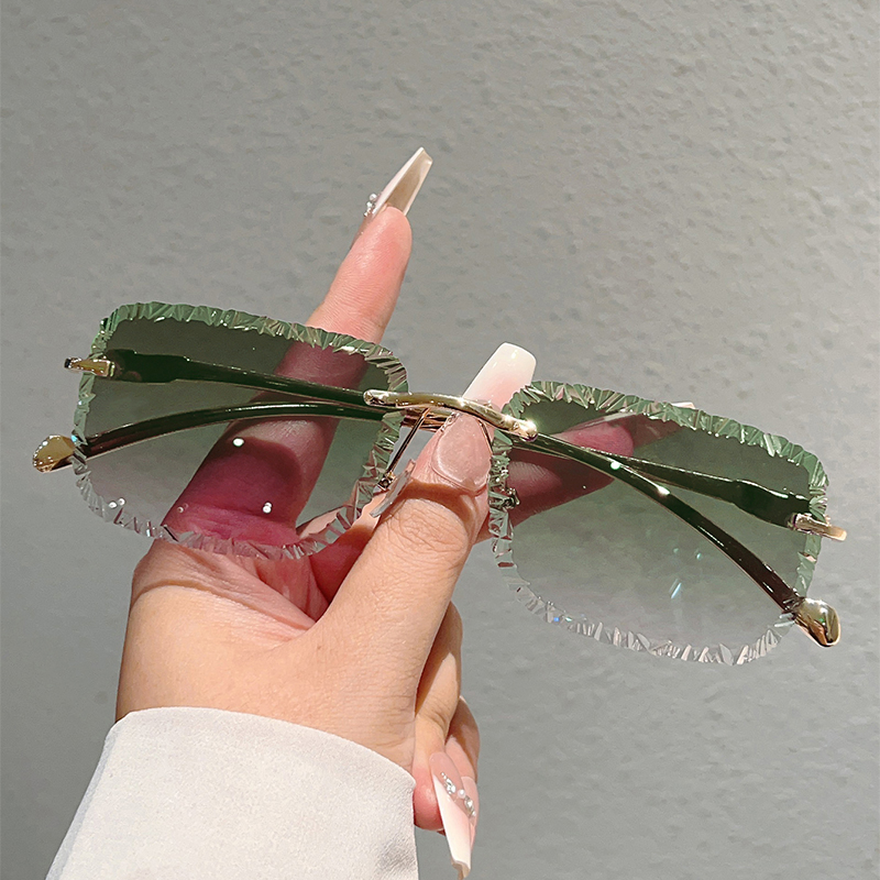Men'S Fashion Rimless Glasses - Rimless Square Sunglasses Men Fashion Vintage