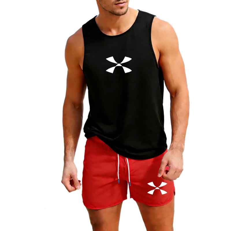 Men'S Fashion - Outdoor Jogging Sportswear Men's Vest+Shorts 2-Piece