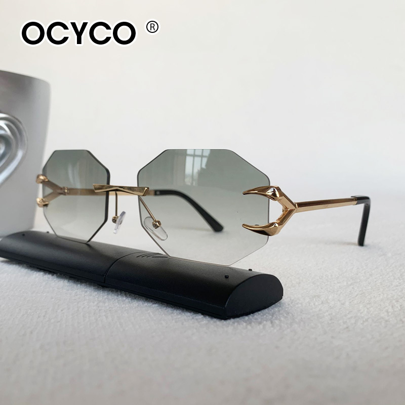 Men'S Fashion Rimless Glasses - Fashion Polygon Rimless Sunglasses Men Women