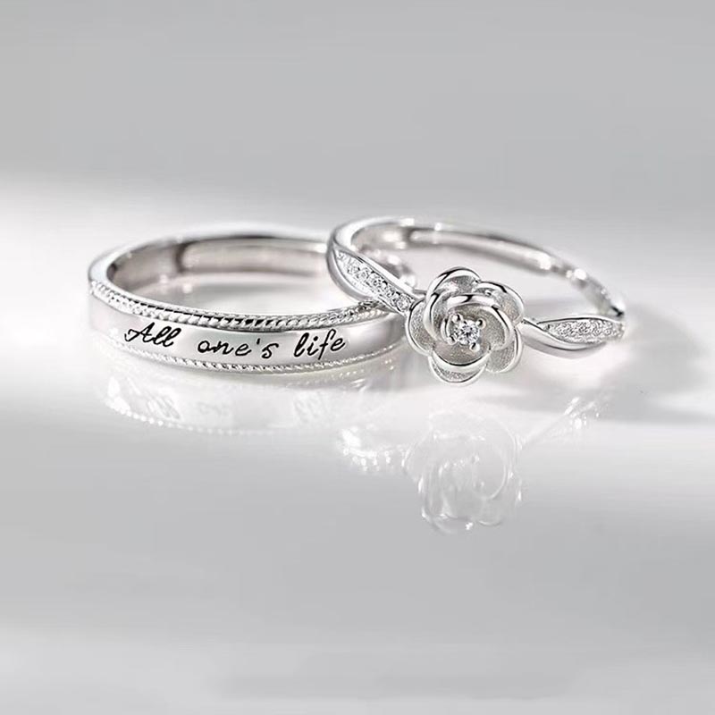 Men'S Fashion Today - 2pcs Romantic Zircon Rose and Prince