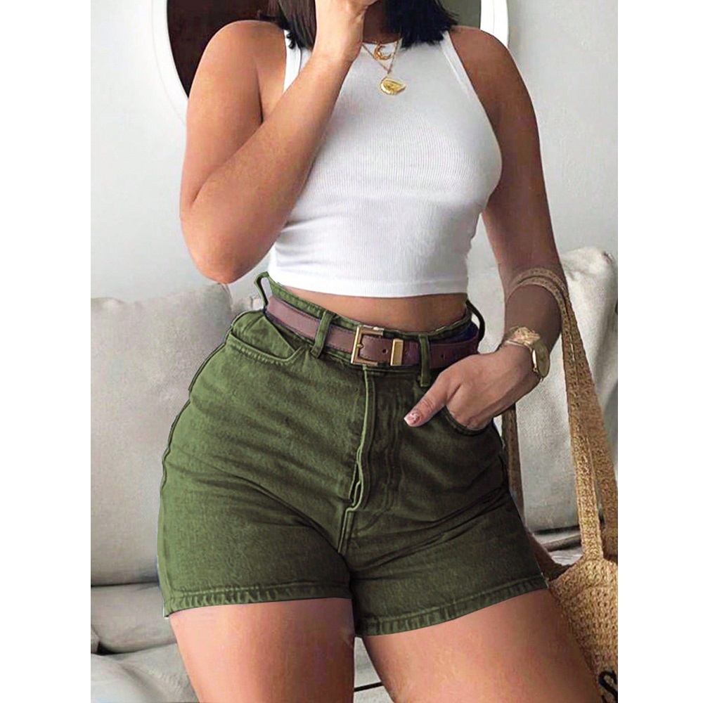 Women Summer Denim Shorts High - Skinny Jeans Ripped ulasan dan harga