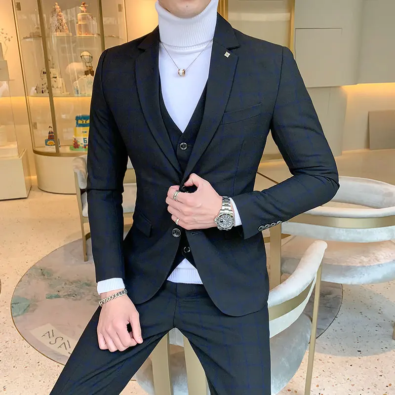 Blazer and Vest and Pants / Bo - Men'S Dress Pants Fashion ulasan dan harga