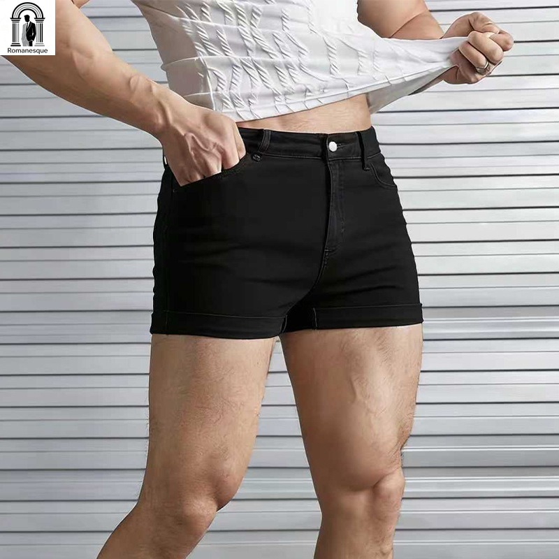 Men's Sexy Slim Fit White Deni - Skinny Jeans Ripped ulasan dan harga