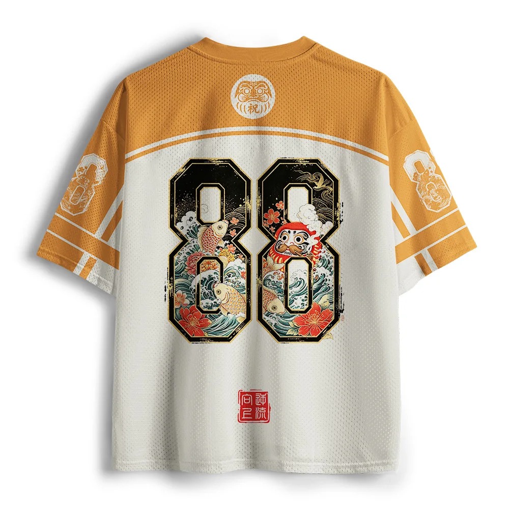 Dharma Koi Ukiyo-e  3D Print Q - Men'S Fashion V Neck T Shirts ulasan dan harga