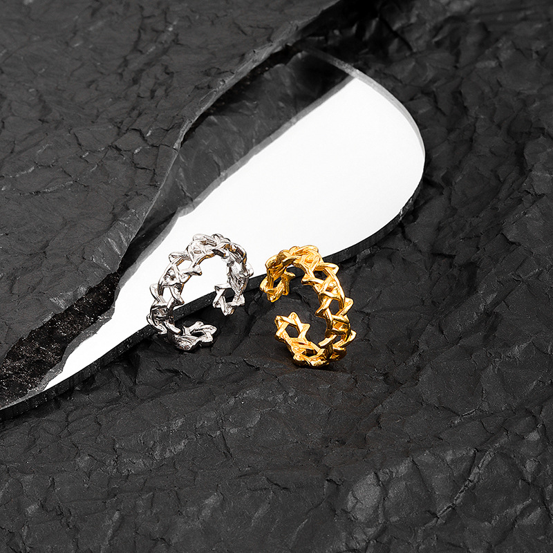 Gold Color Geometric Hexagram  - Men'S Fashion Today ulasan dan harga