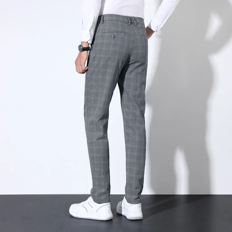 Cotton Plaid Striped Classic S - Men'S Dress Pants Fashion ulasan dan harga