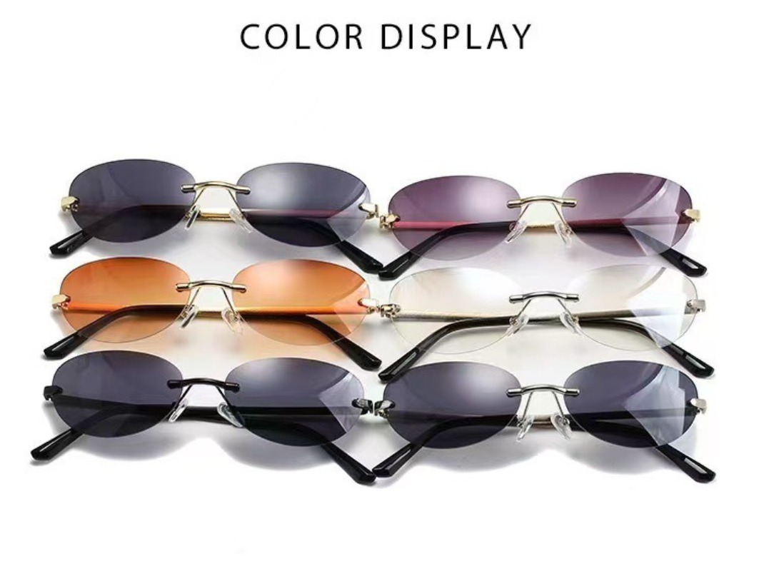 Rimless Oval Sunglasses Women  - Men'S Fashion Rimless Glasses ulasan dan harga
