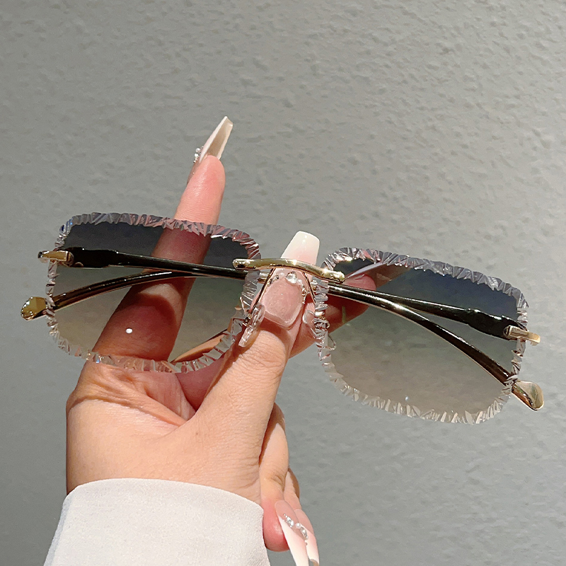 Rimless Square Sunglasses Men  - Men'S Fashion Rimless Glasses ulasan dan harga