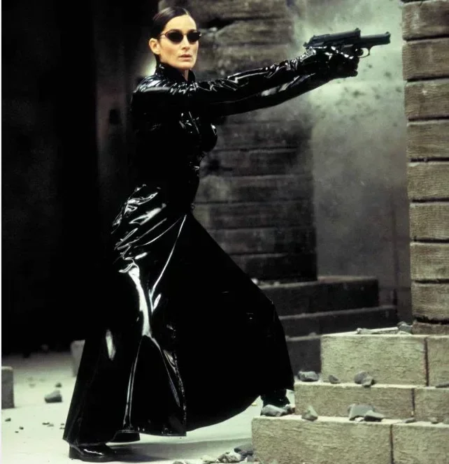 Movie Neo Trench Black Glossy  - Trench Coat Men ulasan dan harga