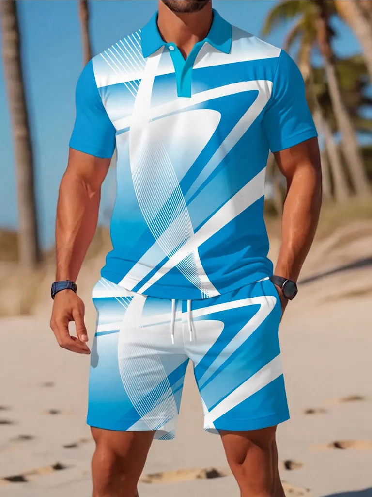 Men's Summer Tee Set Fashion B - Men'S Fashion Polo Shirt ulasan dan harga