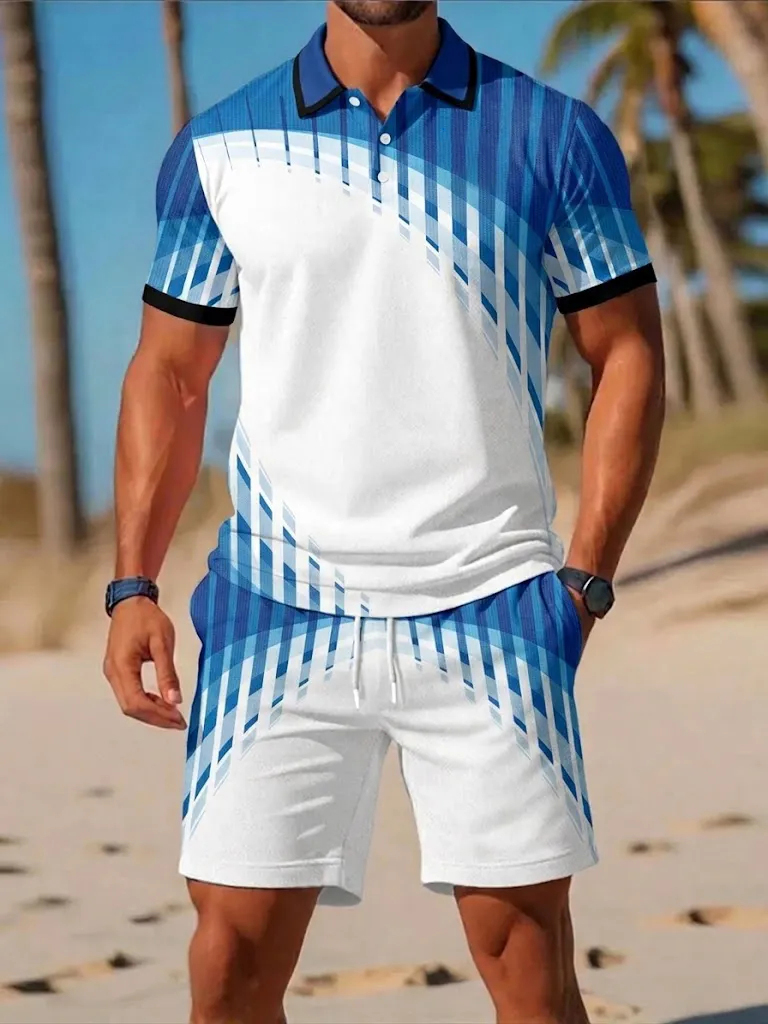 Men's Summer Tee Set Fashion B - Men'S Fashion Polo Shirt ulasan dan harga