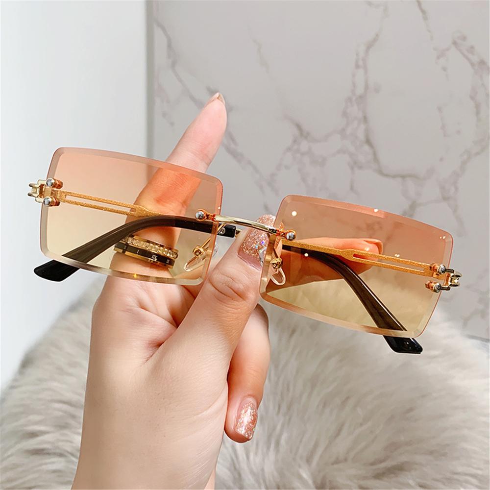 Rimless Rectangle Sunglasses f - Men'S Fashion Rimless Glasses ulasan dan harga