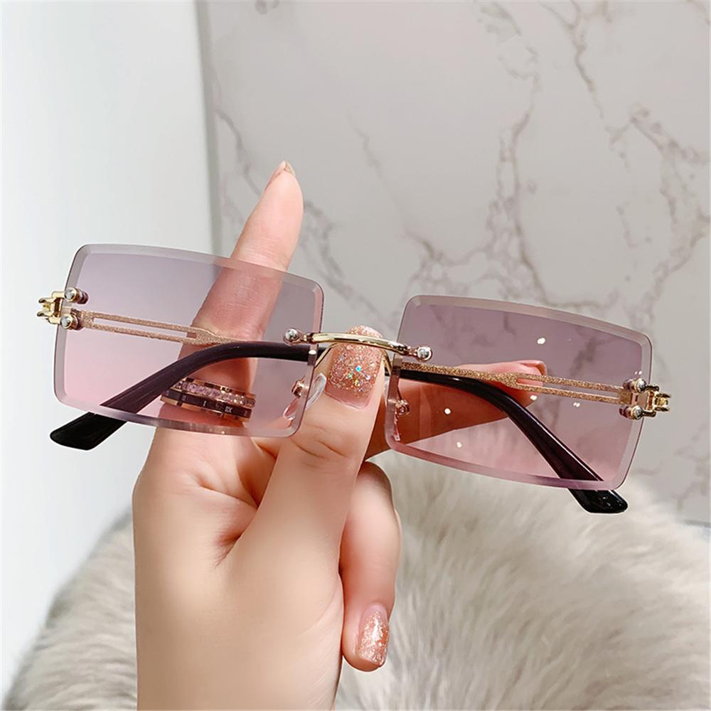 Rimless Rectangle Sunglasses f - Men'S Fashion Rimless Glasses ulasan dan harga