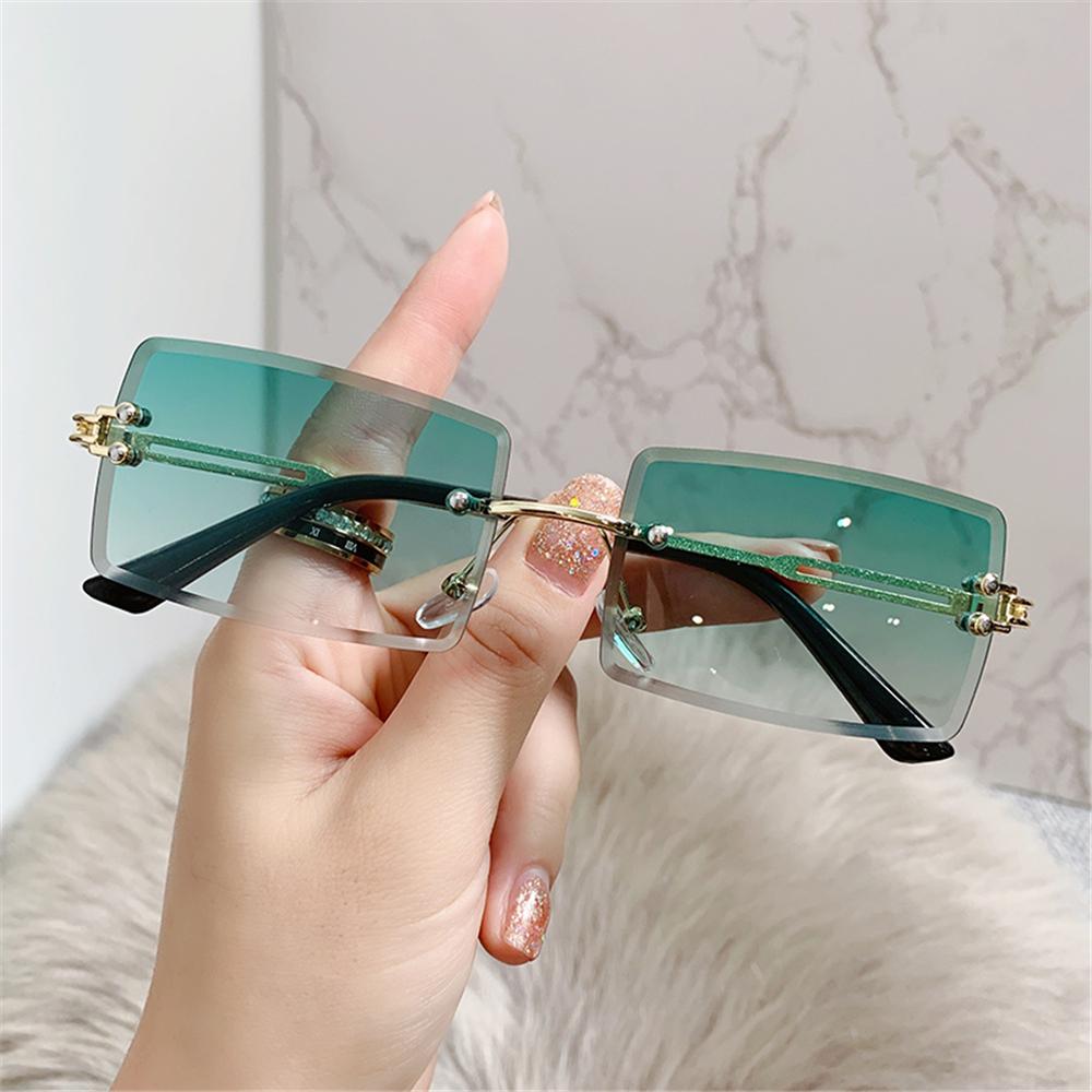 Rimless Rectangle Sunglasses f - Men'S Fashion Rimless Glasses ulasan dan harga