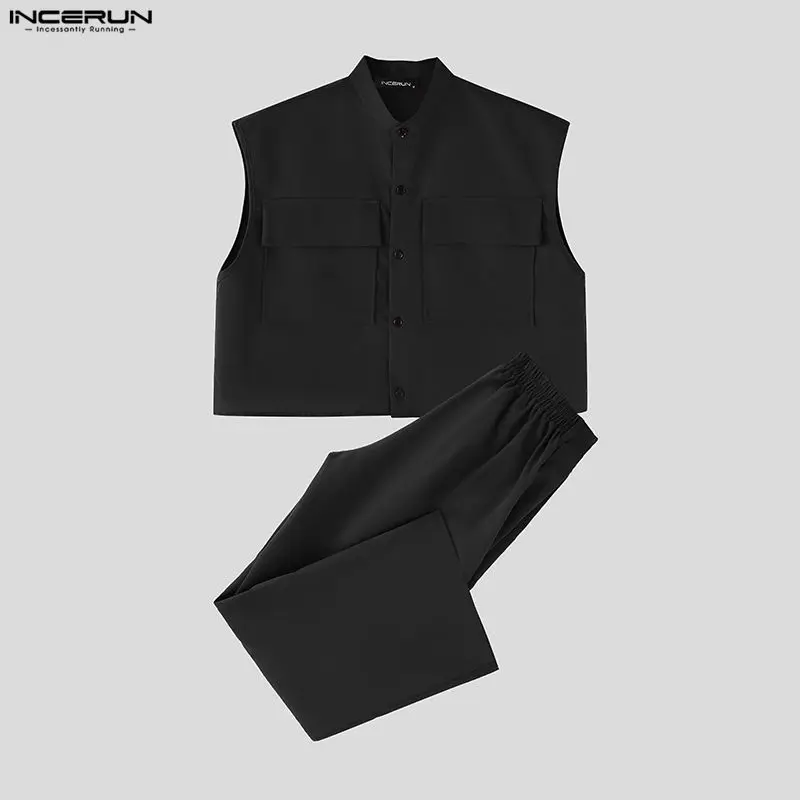 INCERUN Men Sets Solid Sleevel - Men'S Fashion Course ulasan dan harga