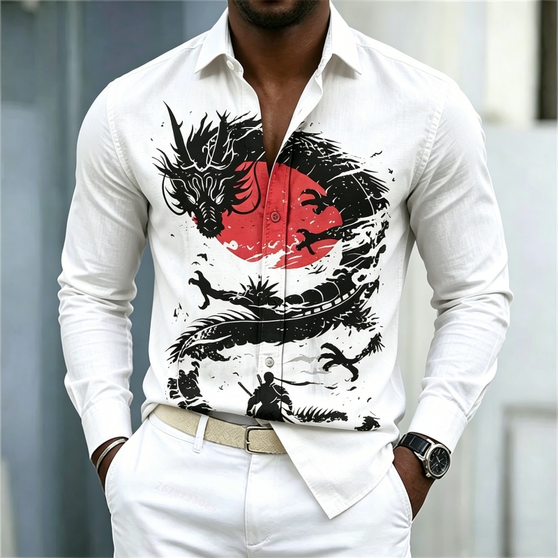 2026 New Men's Shirt White Bla - Men'S Fashion Course ulasan dan harga