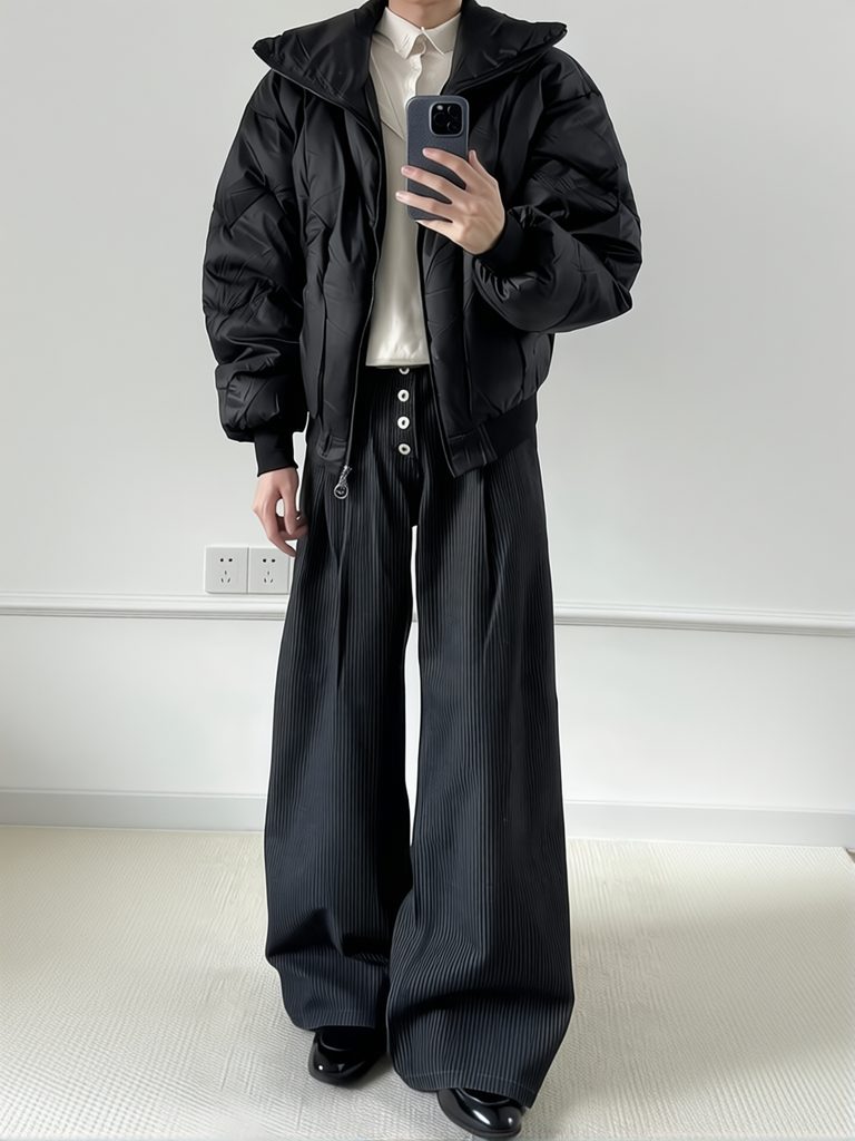 Old Money Men Wide Leg Suit Pa - Men'S Dress Pants Fashion ulasan dan harga