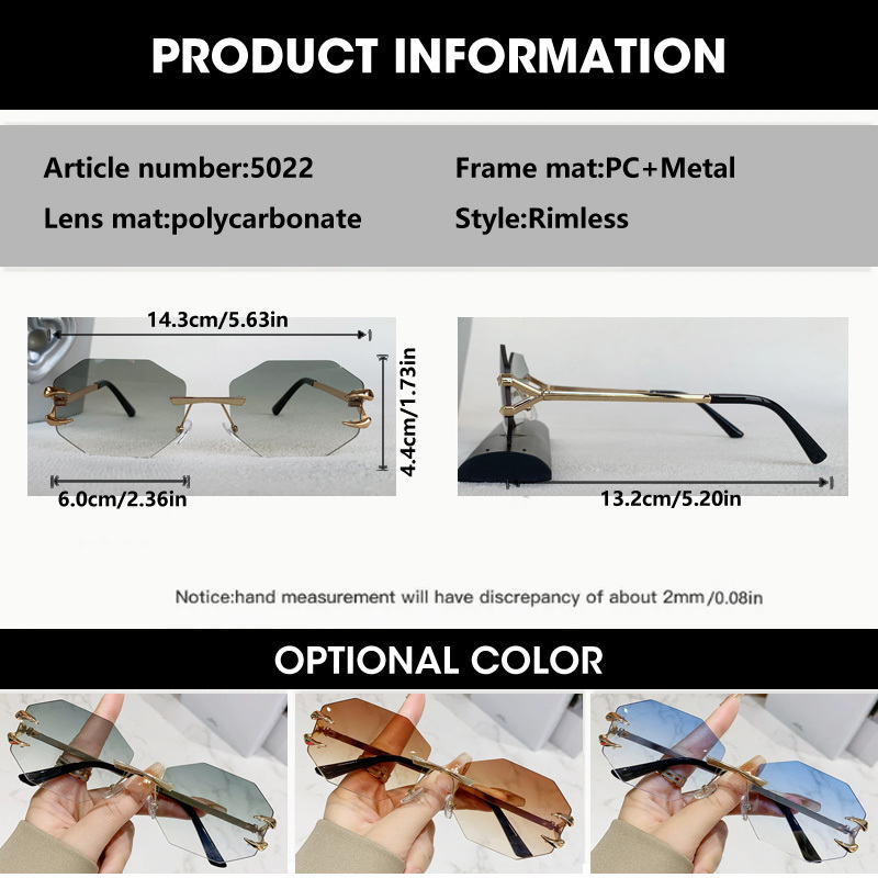 Fashion Polygon Rimless Sungla - Men'S Fashion Rimless Glasses ulasan dan harga