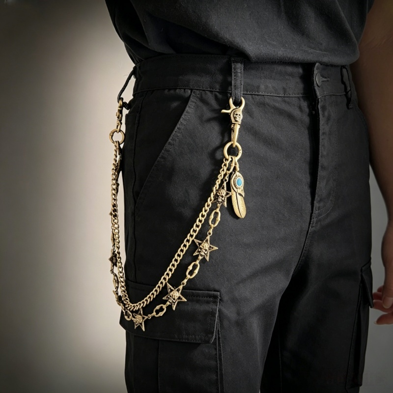Hip Hop Punk Rock Metal Pants  - Men Fashion Key ulasan dan harga