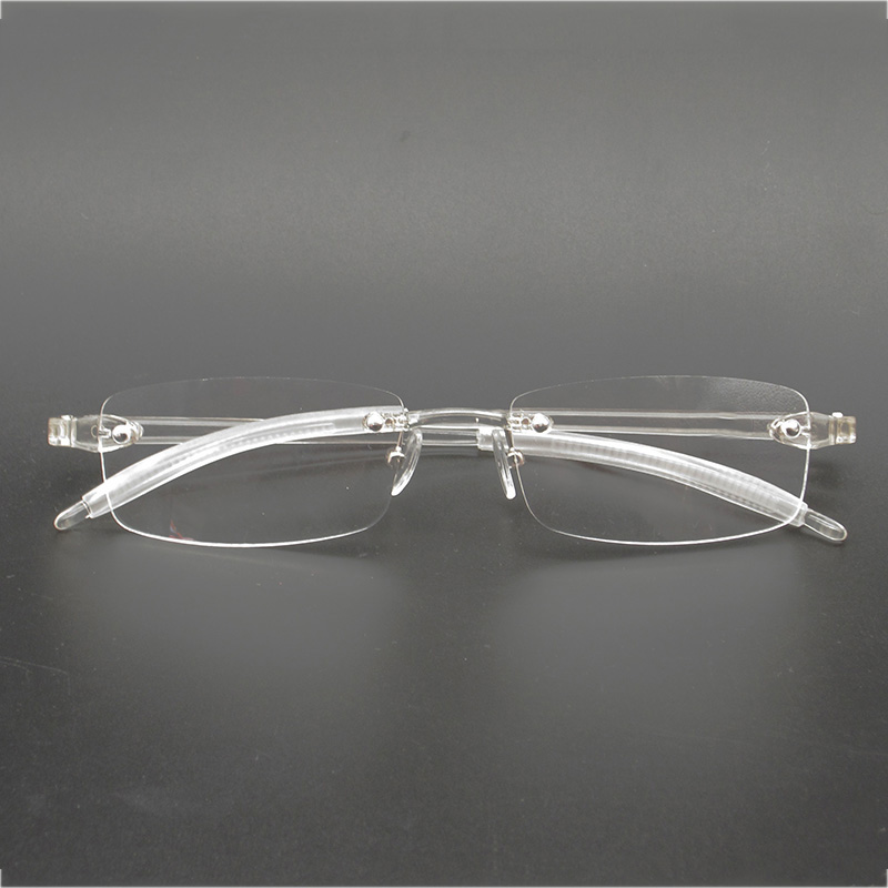 Transparent Glasses Frames Wom - Men'S Fashion Rimless Glasses ulasan dan harga