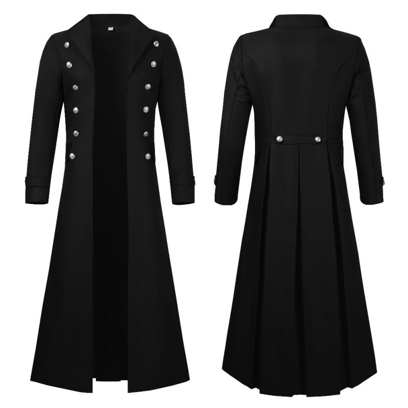 Plus Size Men Gothic Trench Me - Trench Coat Men ulasan dan harga