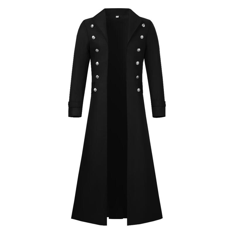 Plus Size Men Gothic Trench Me - Trench Coat Men ulasan dan harga