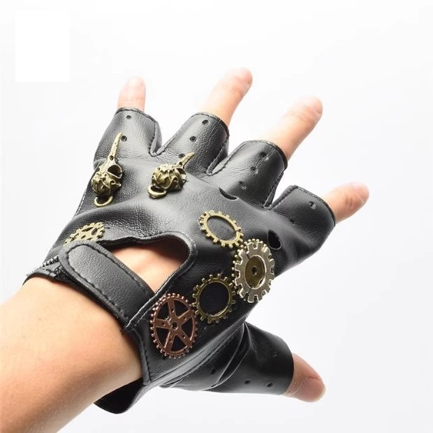 Steampunk PU Leather Fingerles - Men'S Fashion Gloves ulasan dan harga