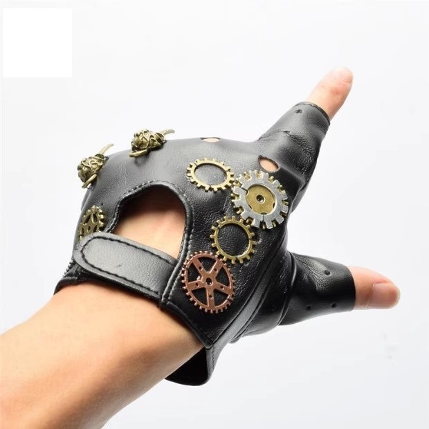 Steampunk PU Leather Fingerles - Men'S Fashion Gloves ulasan dan harga