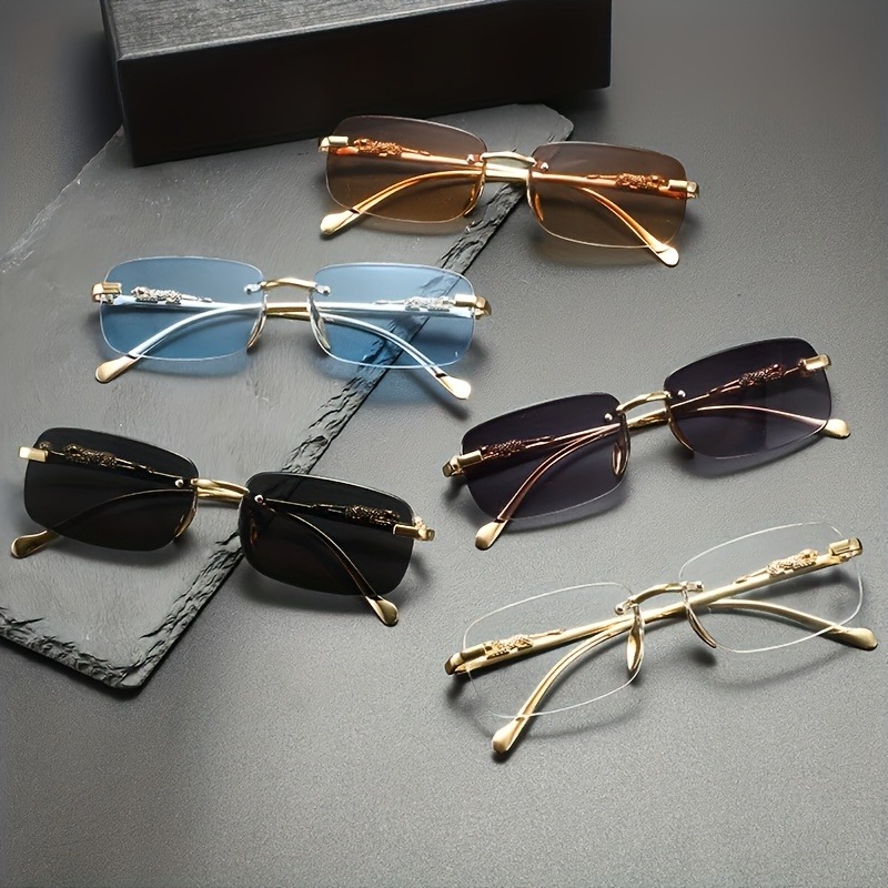 Fashion Rimless Metal Sunglass - Men'S Fashion Rimless Glasses ulasan dan harga
