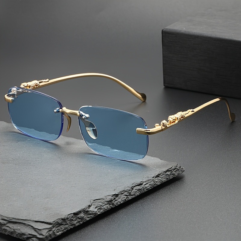 Fashion Rimless Metal Sunglass - Men'S Fashion Rimless Glasses ulasan dan harga
