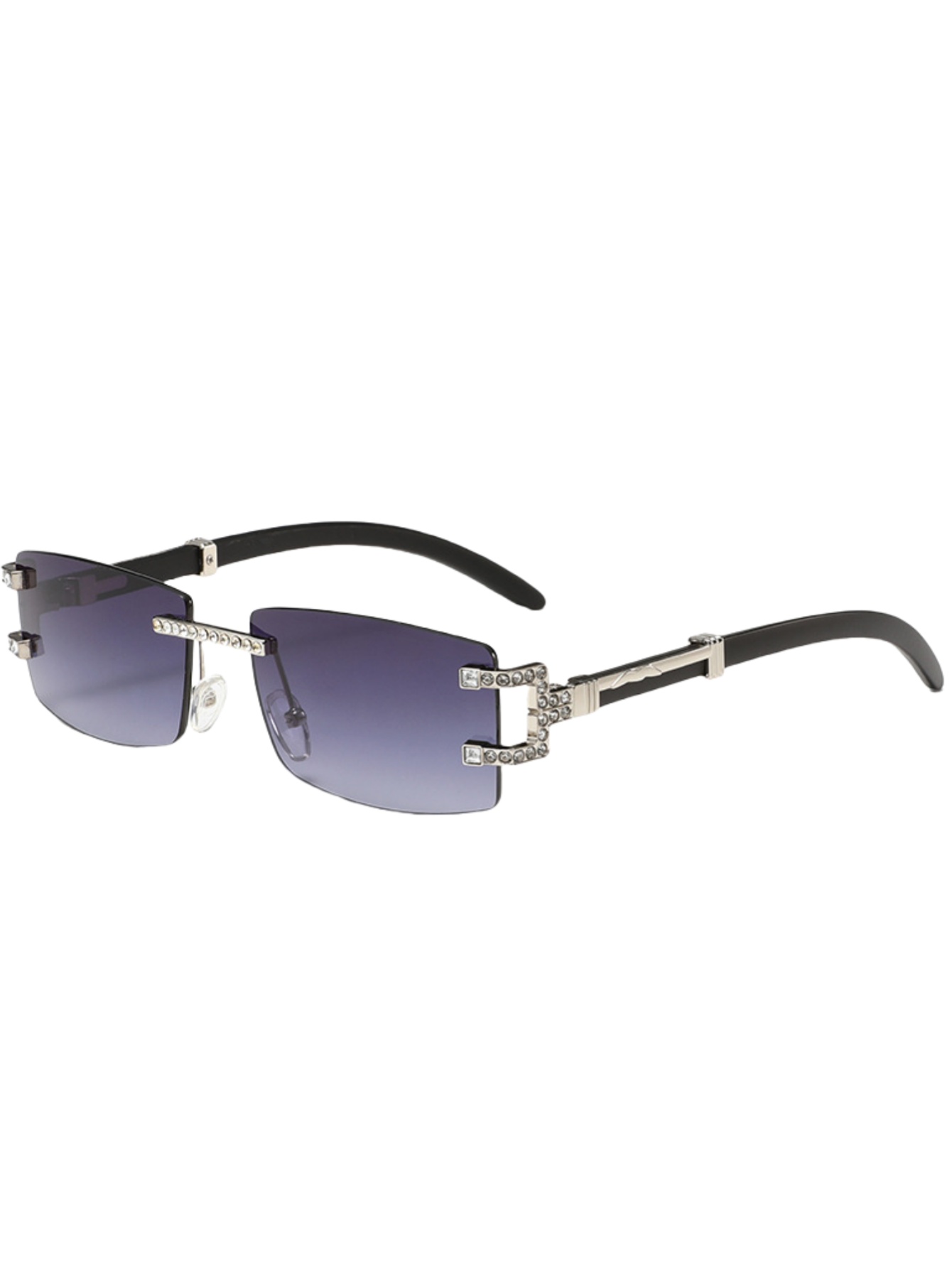 Wood leg retro fashion sunglas - Men'S Fashion Rimless Glasses ulasan dan harga