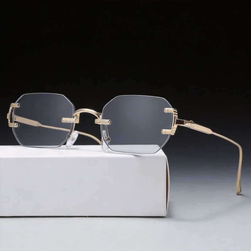 Rimless Sunglasses Rectangle F - Men'S Fashion Rimless Glasses ulasan dan harga