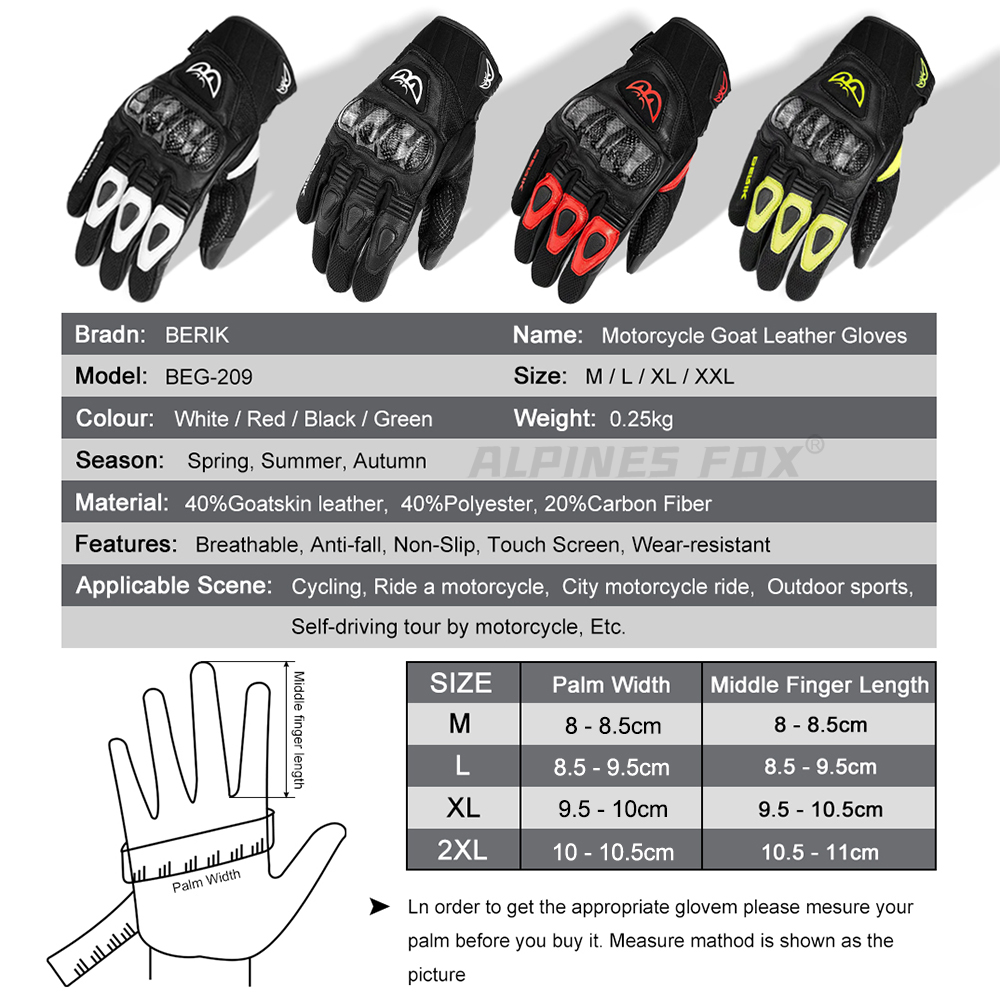 BERIK Gloves Goat Leather Moto - Men'S Fashion Gloves ulasan dan harga