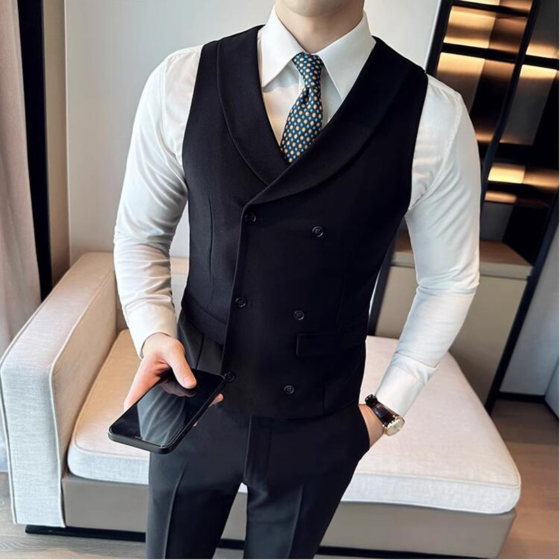 ( Vest + Pants) Men's Double-b - Men'S Dress Pants Fashion ulasan dan harga