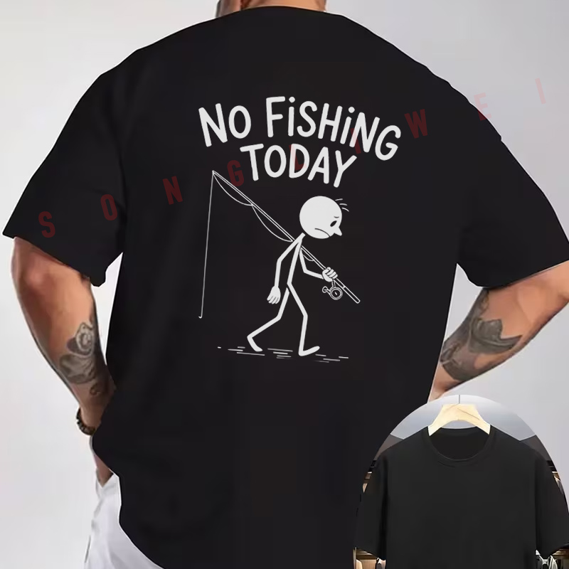 No Fishing Today Stickman prin - Men'S Fashion Today ulasan dan harga