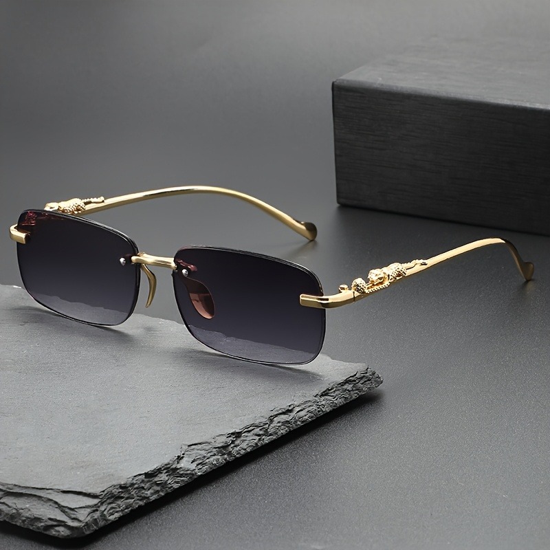 Fashion Rimless Metal Sunglass - Men'S Fashion Rimless Glasses ulasan dan harga