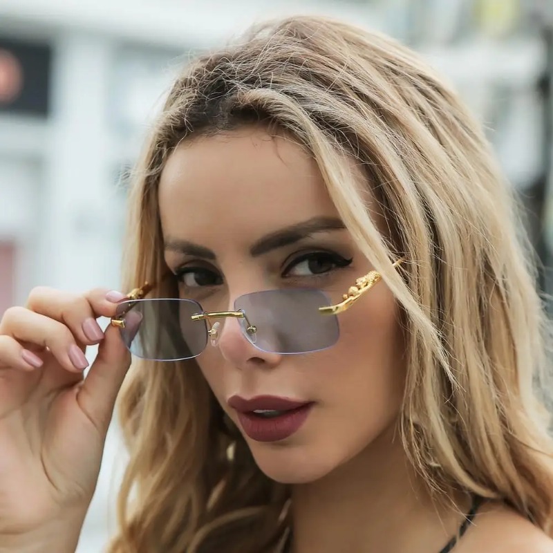 Rimless Square Sunglasses Wome - Men'S Fashion Rimless Glasses ulasan dan harga