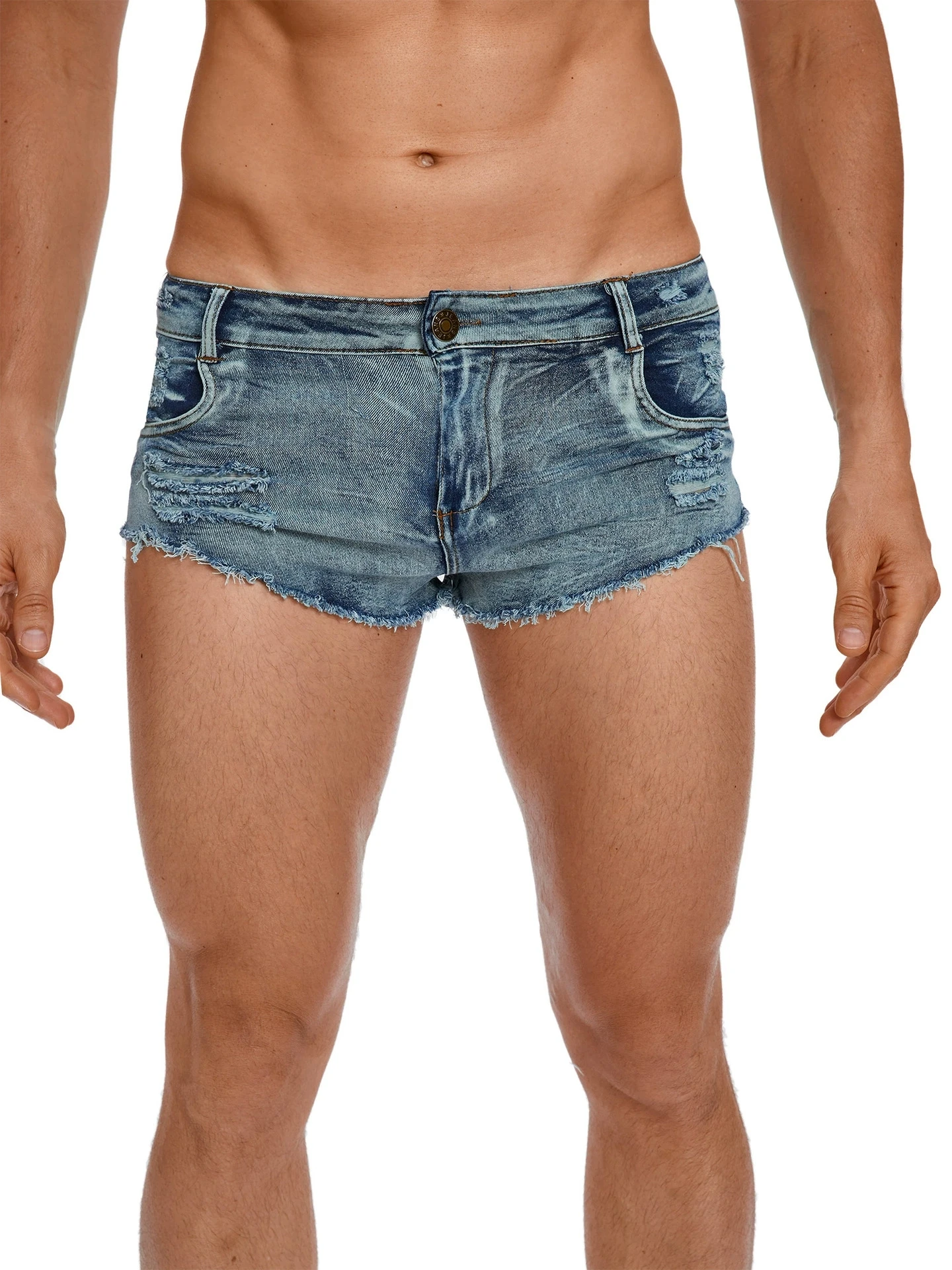 Men's Low Waist Jeans Shorts F - Skinny Jeans Ripped ulasan dan harga