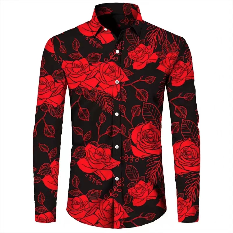 Fashion Flowers 3D Print Men's - Men'S Fashion ulasan dan harga